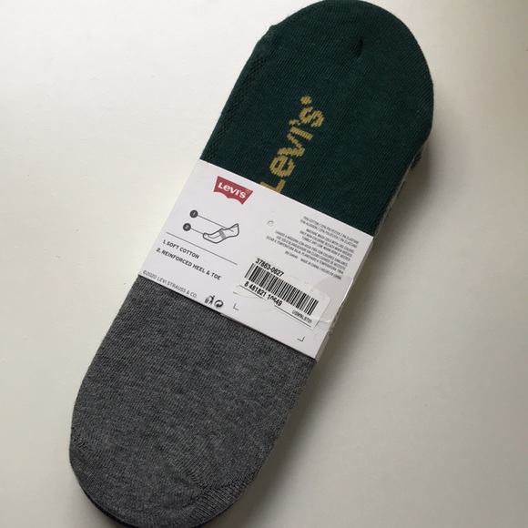 3 Pairs Levi’s No Show Arch Support Slip Socks NEW - Picture 3 of 5
